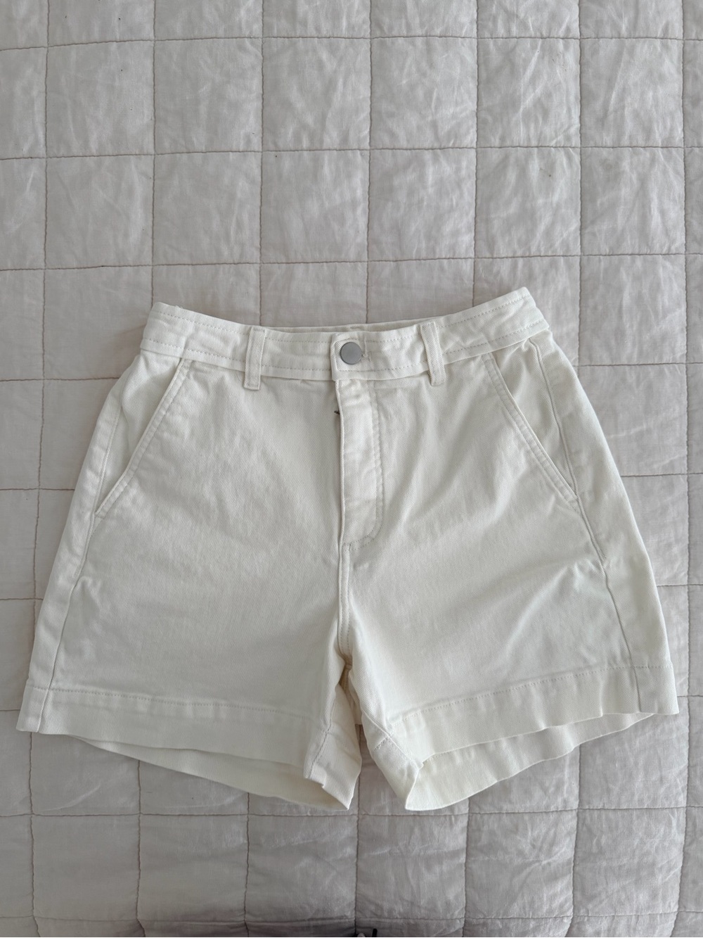 Everlane - Size 4 - The Utility Short White High-Rise Cotton Shorts